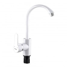 Смеситель для кухни с подводкой Plamix Leon-011 White PM0614