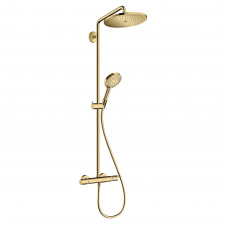 Душова система Hansgrohe Croma Select S Showerpipe 280 1jet EcoSmart з термостатом поліроване золото (26891990)