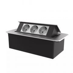 Мебельная розетка тройная Livolo серый (VL-SHS013-EU15-S) Київ