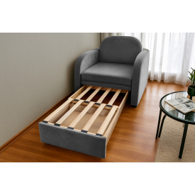 Крісло м'яке розкладне Tobi Sho Дрім велюр Mars Світло-сірий/12, 1040х850х830 мм