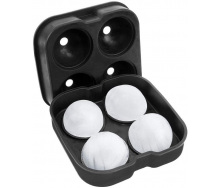 Форма для льда силиконовая Ice Шар 4 ячейки 12х12х4,5 см Черный (C051354)