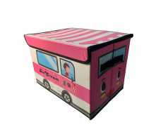 Ящик для хранения игрушек и вещей автобус розовый ice cream HMD 216-10228678