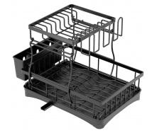 Сушилка для посуды с ковриком DRT К4 33х44 см Черный (H051321)