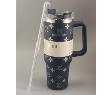 Термокружка Stanley Quencher H2.0 Tumbler 1,18 л Navy Blue Monogram KT6007836