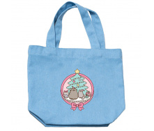 Детская эко-сумка 2Life Pusheen cat Кот новый год 25х22 см Голубой (v-12160)