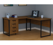 Стол угловой офисный Tobi Sho LOFT Volcano СУЛВ/2-1 с 4 ящиками столешница 18 мм, 1400х1200х750 Фаервуд