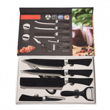 Профессиональный набор ножей Smart Carbon Kitchen 6in1 Черный CPK 4787