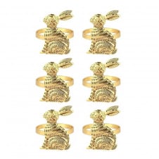 Кольца для сервировки No Brand Пасхальный Кролик 6 шт Золотистый (PK002a)