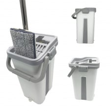 Комплект для уборки 2в1 No Brand Cleaning Kit швабра Лентяйка со складной ручкой и ведро с автоматическим отжимом