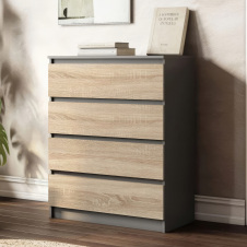 Комод No Brand NT-215 80x40x100 см Антрацит-дуб сонома (13843995)