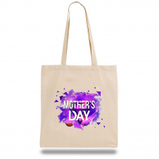 Эко-сумка шоппер с принтом "Mother's day" Кавун Бежевый