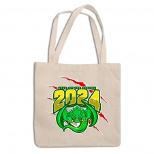 Эко-сумка шоппер с новогодним принтом "Year of the Dragon 2024. Дракон 2024" Кавун ЭСШ001314