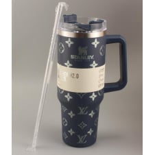 Термокружка Stanley Quencher H2.0 Tumbler 1,18 л Navy Blue Monogram KT6007836