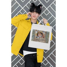 Эко-сумка шоппер с аниме принтом One Piece Ван-Пис Розыскная листовка Monkey Luffy Монки Луффи Кавун Бежевый