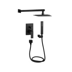 Душова система Qtap Aquarius прихованого монтажу на два споживача, Black Matt (QTAQA64103NGB) Ладан