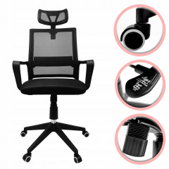 Кресло офисное Kontrast Manager Black (5901386202512) Київ