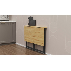 Стол раскладной Морис 900 Ferrum-decor 75x90x50 см Черно-бежевый (MORI906) Ивано-Франковск