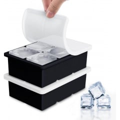 Форма для льда силиконовая Ice с крышкой Кубики 6 ячеек 16.7x11.5x5 см Черный (С051351) Житомир