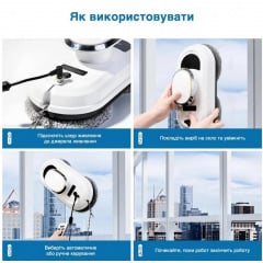 Робот-щетка для мойки окон No Brand Glass Cleaning Robot Белый (2104618661) Чернігів