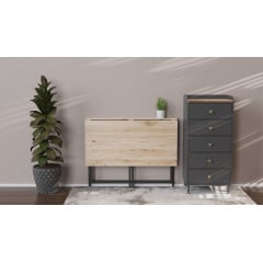 Стол раскладной Морис 900 Ferrum-decor 75x90x50 см Черно-бежевый (MORI902) Измаил