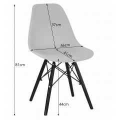 Кресло Jumi Plastic Chair 81х46 см Grey Киев