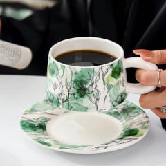 Кофейный набор Qinglan Ruomeng 250 мл White-Green 13151-83890 Хмельницкий