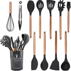 Набор кухонных принадлежностей Kitchenware Set 12 шт Черный (hub_ic3zk5) Київ