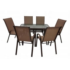 Комплект садовой мебели Kontrast Majorka DUO-6 Brown 7 шт Ровно