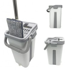 Комплект для уборки 2в1 No Brand Cleaning Kit швабра Лентяйка со складной ручкой и ведро с автоматическим отжимом Геническ