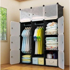 Сборной модульный шкаф для белья и одежды RIAS МР 312-62А 110х37х146см Black-White Кропивницький