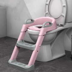 Накладка на унитаз с лесенкой Baby Assistant DA6900 Розово-серый Київ
