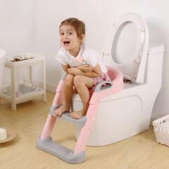 Накладка на унитаз с лесенкой Baby Assistant DA6900 Розово-серый Київ