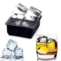 Форма для льда силиконовая Ice с крышкой Кубики 4 ячейки 11х11х5 см Черный (C051349) Чернівці
