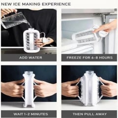 Портативная силиконовая форма для льда OPT-TOP ICE Cube Tray бутылка 2в1 на 17 шариков Белый (2104618556) Чернівці