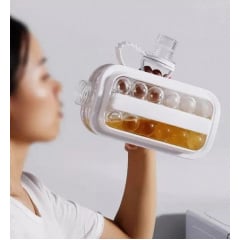 Портативная силиконовая форма для льда OPT-TOP ICE Cube Tray бутылка 2в1 на 17 шариков Белый (2104618556) Чернівці