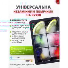 Форма для льда No Brand 16.5х11.5 см 125 мл Черный (FORKUB-BLK-1320) Запоріжжя