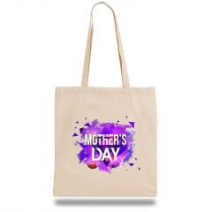 Эко-сумка шоппер с принтом "Mother's day" Кавун Бежевый Вишневе