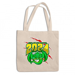 Эко-сумка шоппер с новогодним принтом "Year of the Dragon 2024. Дракон 2024" Кавун ЭСШ001314 Кропивницький