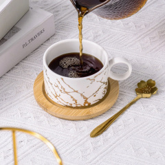 Набор чашек No Brand Мраморная роскошь 4 шт Black-White 13154-83929 Чернігів