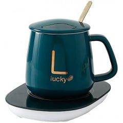 Керамическая чашка Lucky с подогревом 350 мл Зеленый Чернигов