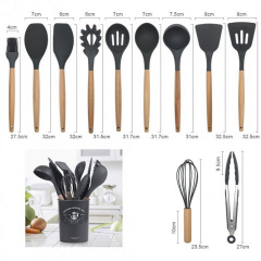 Набор кухонных принадлежностей Kitchen Set 12 предметов Черный Суми