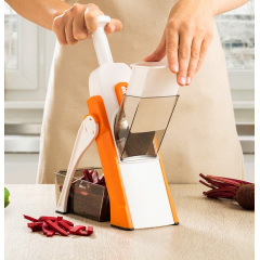 Ручная овощерезка-мультислайсер для овощей и фруктов Brava Spring Slicer 3 лезвия Оранжево-белый (2104618551) Чернигов