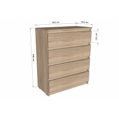 Комод No Brand NT-215 80x40x100 см Белый-атрацит (13844003) Херсон
