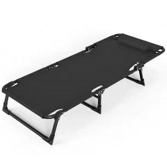 Шезлонг-раскладушка No Brand 176x56x28 см Черный (2104618601) Вишневе