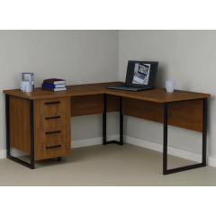 Стол угловой офисный Tobi Sho LOFT Volcano СУЛВ/2-1 с 4 ящиками столешница 18 мм, 1600х1400х750 Фаервуд Виноградов