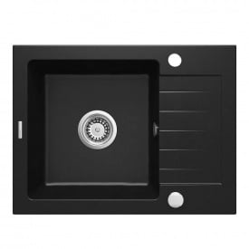 Мийка кухонна Deante Zorba, граніт, з крилом, накладна, чорний (ZQZ_N11A)