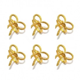 Набор колец для салфеток No Brand Бантики 6 шт Gold (GB6)