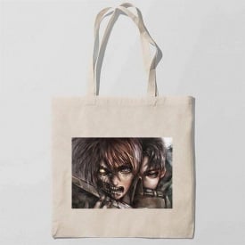 Эко-сумка шоппер с принтом Attack on Titan - Вторжение титанов 12 Кавун Бежевый