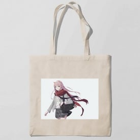 Эко-сумка шоппер с принтом Милый во Франксе Darling in the FranXX 3 Кавун Бежевый