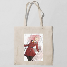 Эко-сумка шоппер с принтом Милый во Франксе Darling in the FranXX 2 Кавун Бежевый